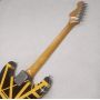 Custom EVH 5150 Style Electric Guitar, Yellow stripes, lock nut, Floyd Rose Tremolo Bridge black guitar