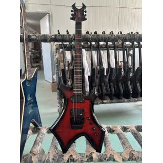 Custom BC.RICH high-end electric guitar in glossing black irregular shape guitar