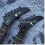 Custom Double Neck 6+6 Matt Black Finishing Explore Style Electric Guitar Accept Logo on Headstock OEM