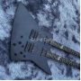 Custom Double Neck 6+6 Matt Black Finishing Explore Style Electric Guitar Accept Logo on Headstock OEM