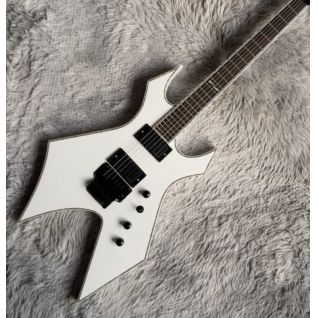 Custom BC RICH Mick Warlock Electric Guitar In White with Binding Spider Inlay FR Bridge