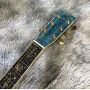 Custom 40 inch OM solid wood polished glossy finish full abalone binding ebony fingerboard ripple  acoustic guitar