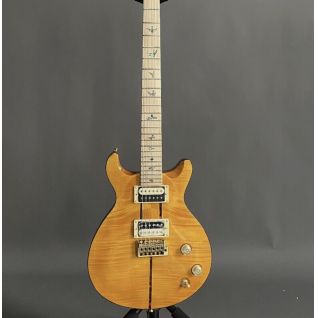 Custom Yellow Santana Retro Electric Guitar Flamed Maple Top Veneer HH Pickups Tremolo