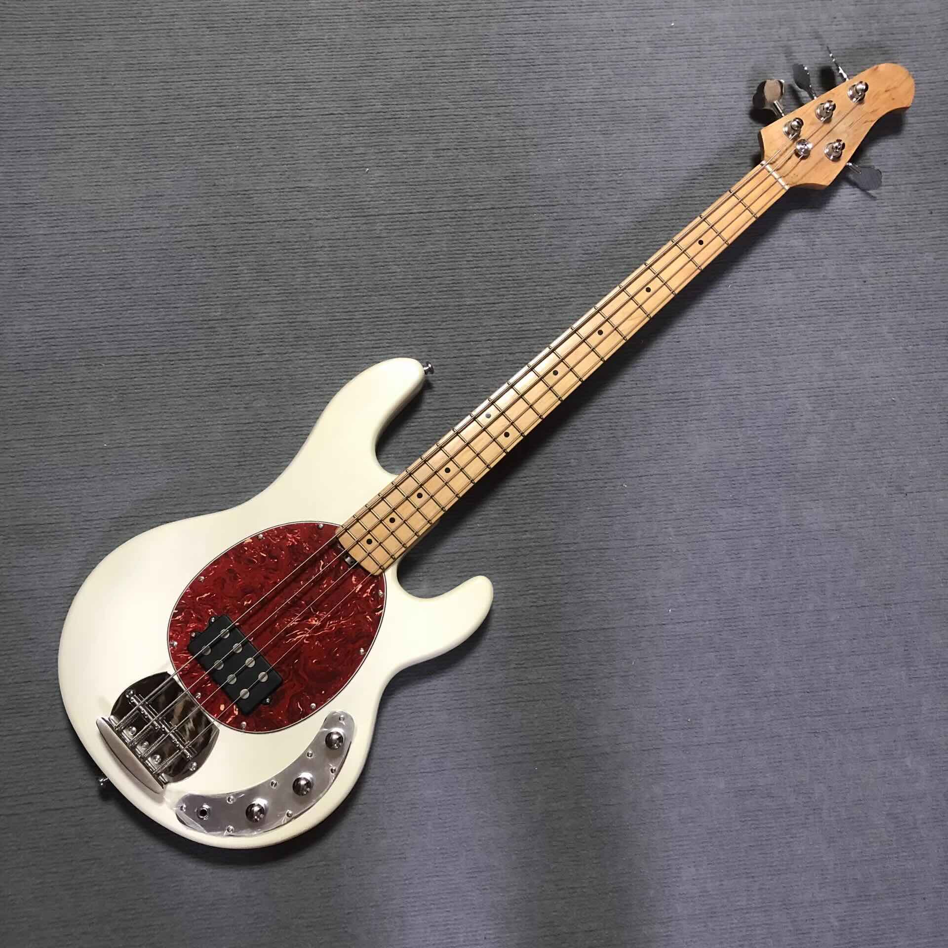 Custom MusicMan Style 4 Strings Electric Bass Guitar in White, in Stock, Accept Electric Guitar OEM
