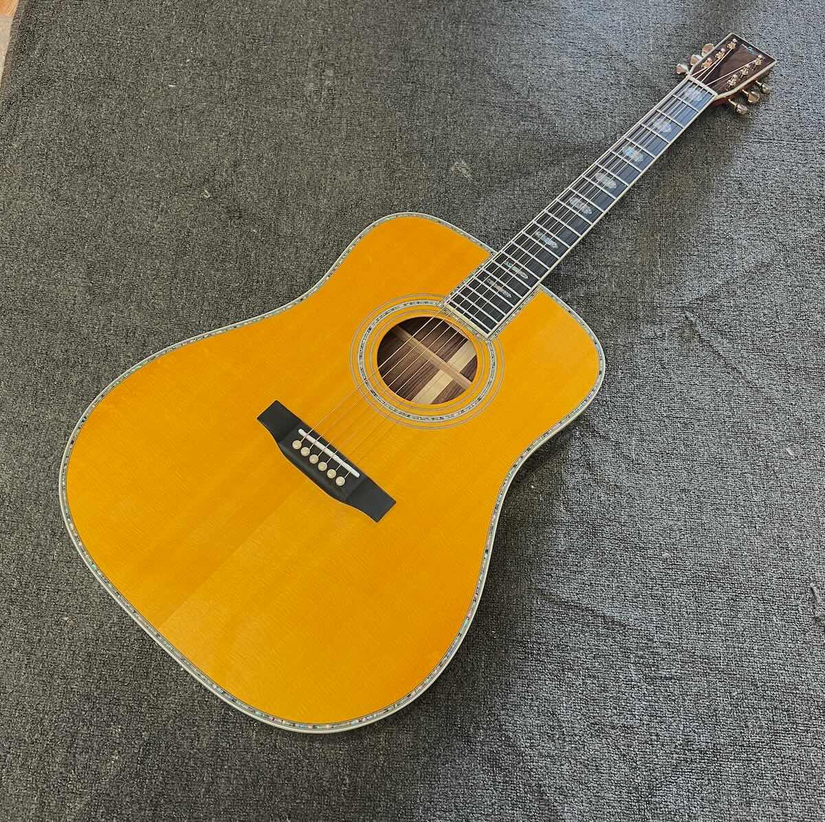 Custom Martin Style D-45AA Style Acoustic Guitar Abalone Inlay Solid Rosewood Back Side Customized Abalone Logo