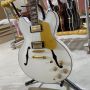 Custom GB ES335 Style Electric Guitar in White Color with Gold Hardware