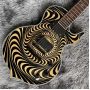 Custom Solid Maple top and Mahogany body Wylde Audio Odin Grail Psychic Bullseye Electric Guitar Rawtop 3pcs Maple Nec Ebony Fingerboard