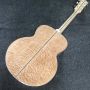 43 Inches Custom Natural Solid Spruce Acoustic Guitar Water Ripple Maple Back Side J200 Jumbo Body