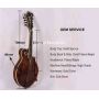 Custom Solid Spruce Top Flamed Maple Back Side F Style Mandolin Accept Mandolin and Banjo OEM