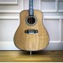 Custom Gold Phoebe Pro Vintage Dreadnought Masterpiece Solid Acoustic Guitar Bone nut, bridge saddle, and pins; round frets