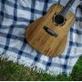Custom 5a Solid KOA Wood 41 Inch Dreadnought Acoustic Guitar, 48mm Nut Width, All Solid 5A KOA Back Side
