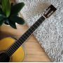 Custom All Solid 00-28VS Parlor Folk Acoustic Guitar with Slot Headstock Vintage Glossing Finish