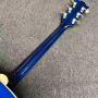 Custom Flamed Maple Back Side 43 Inch Jumbo Acoustic Guitar with Abalone Inlay in Blue Sunburst