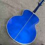 Custom Flamed Maple Back Side 43 Inch Jumbo Acoustic Guitar with Abalone Inlay in Blue Sunburst