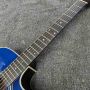 Custom Blue Color Solid Rosewood Back Side Dreadnought Cutaway Acoustic Guitar One pcs Neck