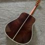 Custom Martin D-45 Copy, Sitka Spruce Top Solid Brazilian Rosewood Back Side Acoustic Guitar in Yellowish Color