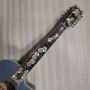 Custom 12 Strings OM Body Cutaway Acoustic Guitar Ripple Blue, SOLID BACK SIDE Wood