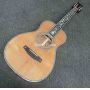 Custom O Body Solid Wood Back Side Folk Acoustic Guitar with Cedar Top, Accept Guitar OEM