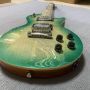 STOCK Guitar, Custom GB Les Paul Style Flamed Maple Top Electric Guitar in Green
