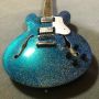 Stock GB Electric Guitar, Custom Gibson 335 Semi Hollow Body Style Electric Guitar with Metal Blue Finishing