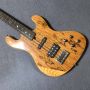 Custom Solid Burl Top 4 Strings Electric Bass Guitar