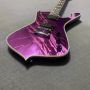 Custom IBZ Ibanez Iceman Paul Stanley Style Purple Broken Mirror Electric Guitar 22 Frets