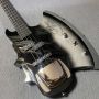Custom Electric bass guitar with solid mahogany body, basswood neck, ebony fingerboard, 6 strings, right-handed, grey finish