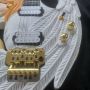 Custom Handcrafted Angel Beauty Girl Electric Guitar with Rose Inlay Body Abalone Flower Inlay Fretboard Gold Tremolo Bridge Whammy Bar