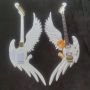 Custom Handcrafted Angel Beauty Girl Electric Guitar with Rose Inlay Body Abalone Flower Inlay Fretboard Gold Tremolo Bridge Whammy Bar