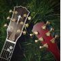 Custom Beveling Body Acoustic Guitar, Solid Koa Back Side in Cherry Red Matte Finish Neck