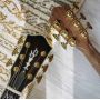 Custom sj200 jumbo acoustic guitar handcrafted with AAA solid Sitka spruce top and AAA solid Indian rosewood back and side