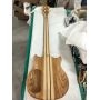 Custom Alem Style 4 Strings Neck Through Body Bass Guitar Brown Ash Body, 5-Layer Maple Neck, Chrome Hardware, Abalone Inlay