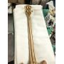 Custom Alem Style 4 Strings Neck Through Body Bass Guitar Brown Ash Body, 5-Layer Maple Neck, Chrome Hardware, Abalone Inlay