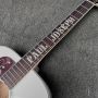 Custom 43 Inch Jumbo SJ200 Lefty Handed Acoustic Guitar in White, Customized Neck Inlay, Accept Guitar OEM