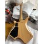 Custom 7 Strings Headless Electric Guitar with Fanned-fret Fingerboard, Ash Body with Burl Top Veneer, Active Pickups, Accept Guitar OEM